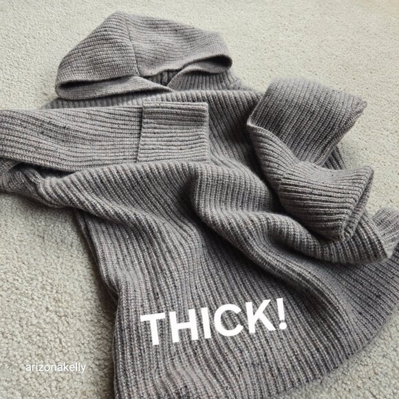 NWOT Ann Taylor Flecked Cashmere Ribbed Hoodie Thick - Picture 5 of 14